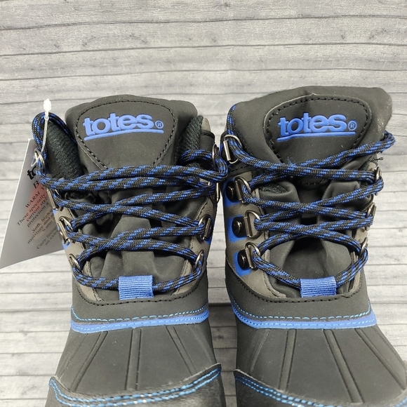 Totes Black Gray Blue Winter Snow‎ Boots Size 12 Ricky
